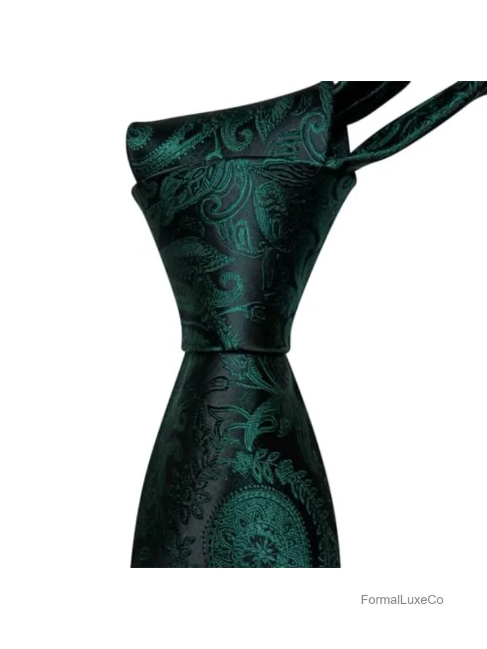 Silk Paisley Tie Set with Pocket Square and Cufflinks - One Size
